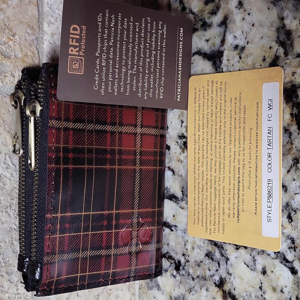 Patricia Nash Red and Black Plaid Wallet - Picture 5 of 5